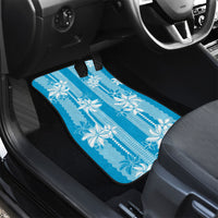 Hawaii Kakau Tribal Car Mats With Blue Tiare
