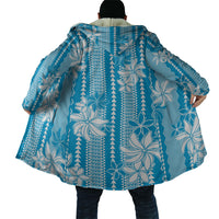 Hawaii Kakau Tribal Cloak With Blue Tiare