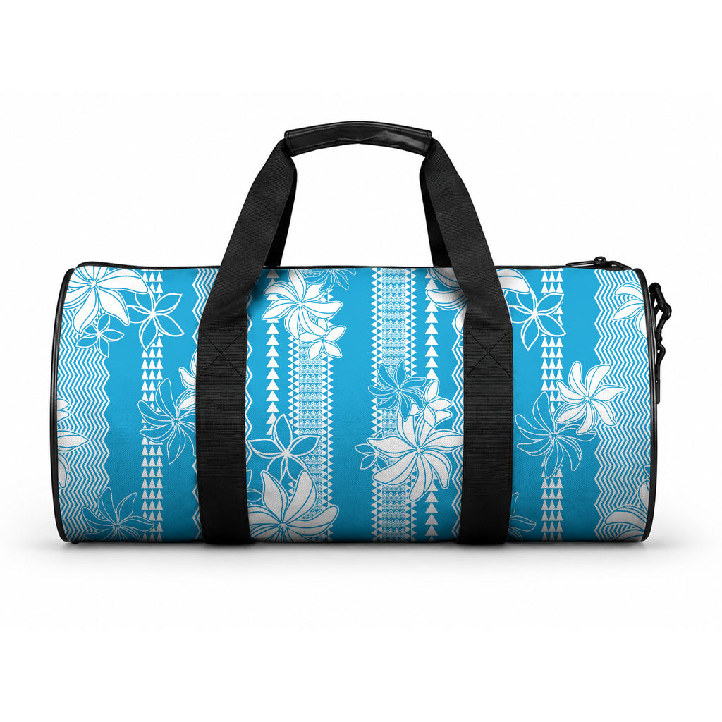 Hawaii Kakau Tribal Duffle Bag With Blue Tiare