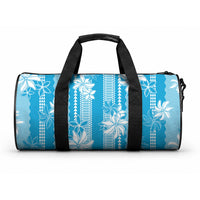Hawaii Kakau Tribal Duffle Bag With Blue Tiare