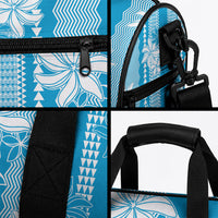 Hawaii Kakau Tribal Duffle Bag With Blue Tiare
