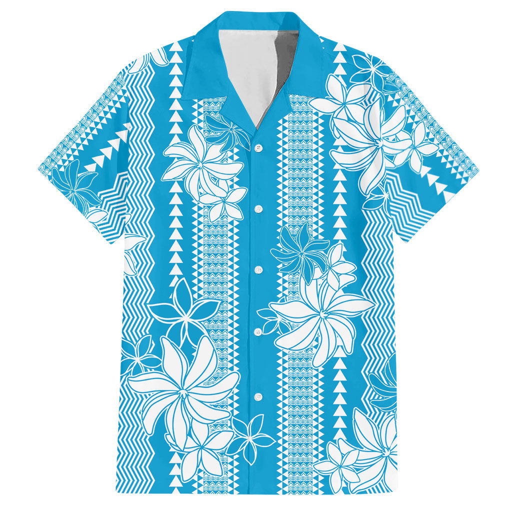Hawaii Kakau Tribal Hawaiian Shirt With Blue Tiare