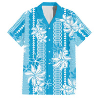 Hawaii Kakau Tribal Hawaiian Shirt With Blue Tiare