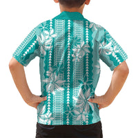 Hawaii Kakau Tribal Hawaiian Shirt With Teal Tiare