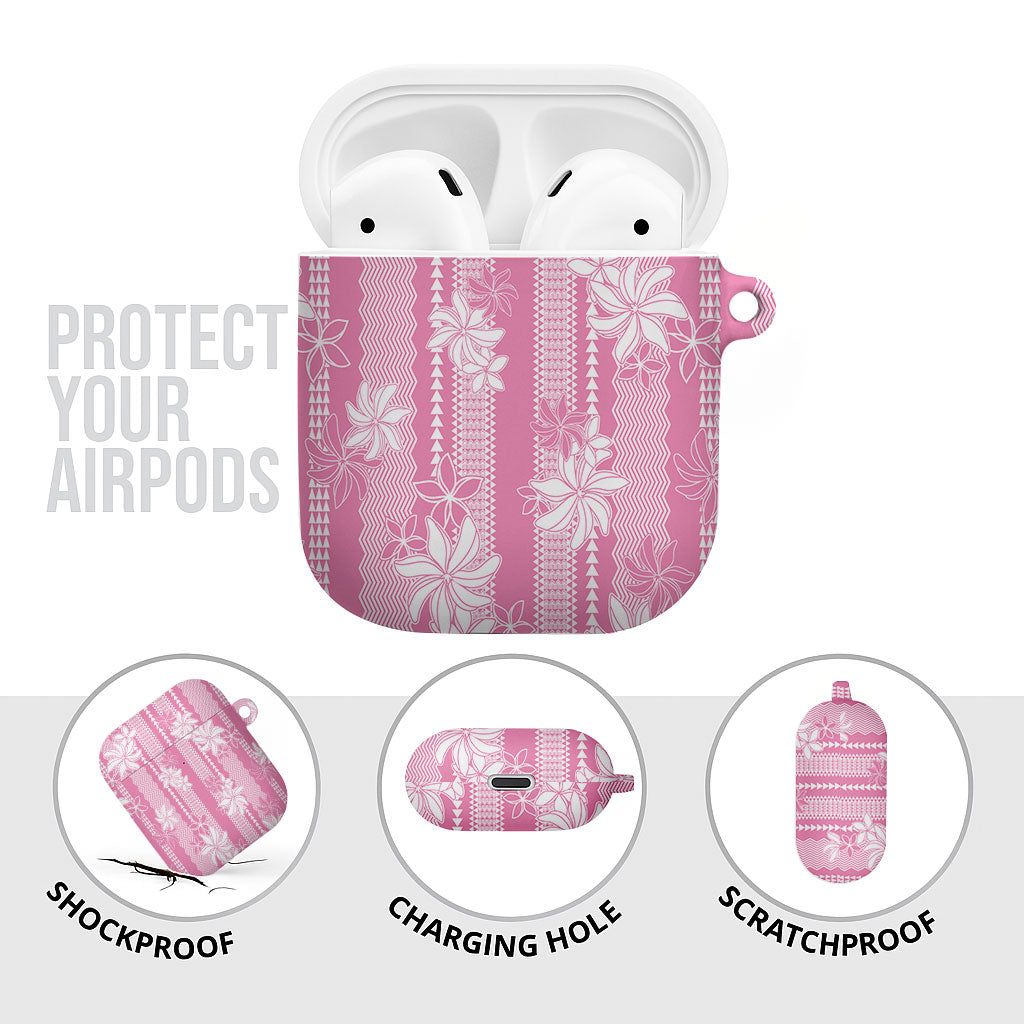 Hawaii Kakau Tribal AirPods Case With Pink Tiare