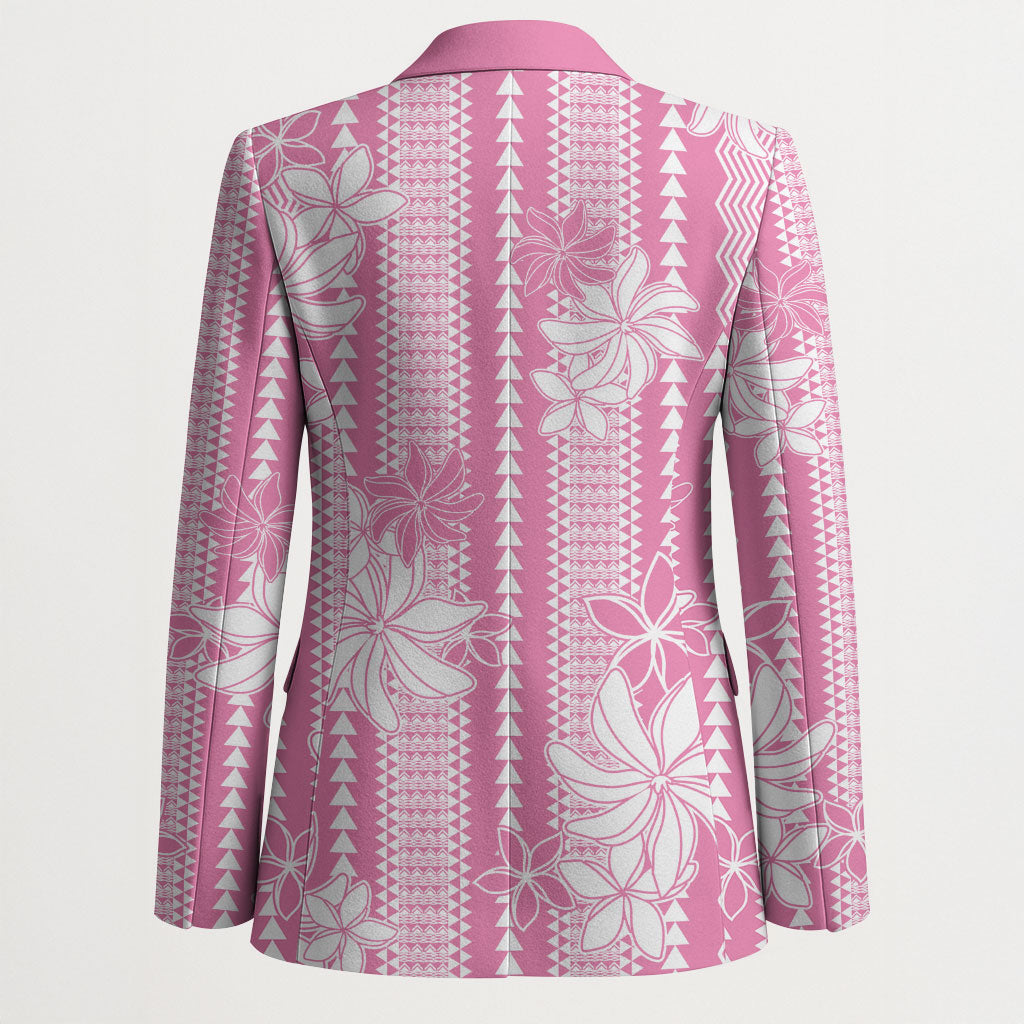 Hawaii Kakau Tribal Blazer With Pink Tiare