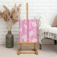 Hawaii Kakau Tribal Canvas Wall Art With Pink Tiare