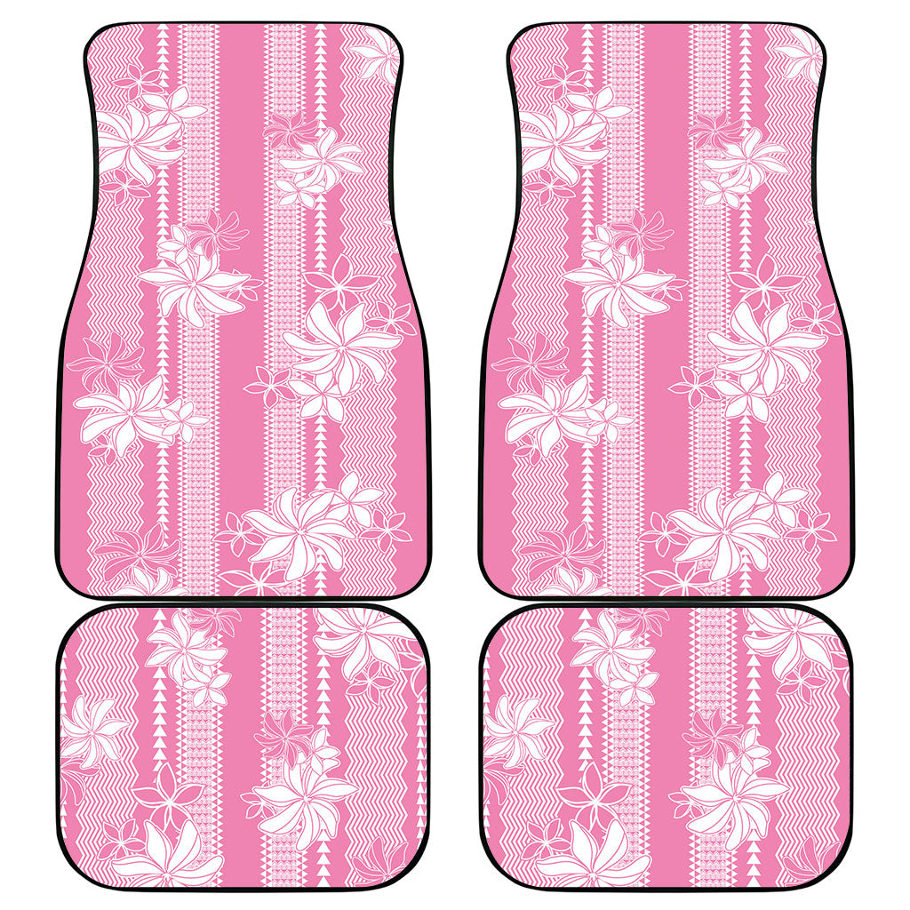 Hawaii Kakau Tribal Car Mats With Pink Tiare