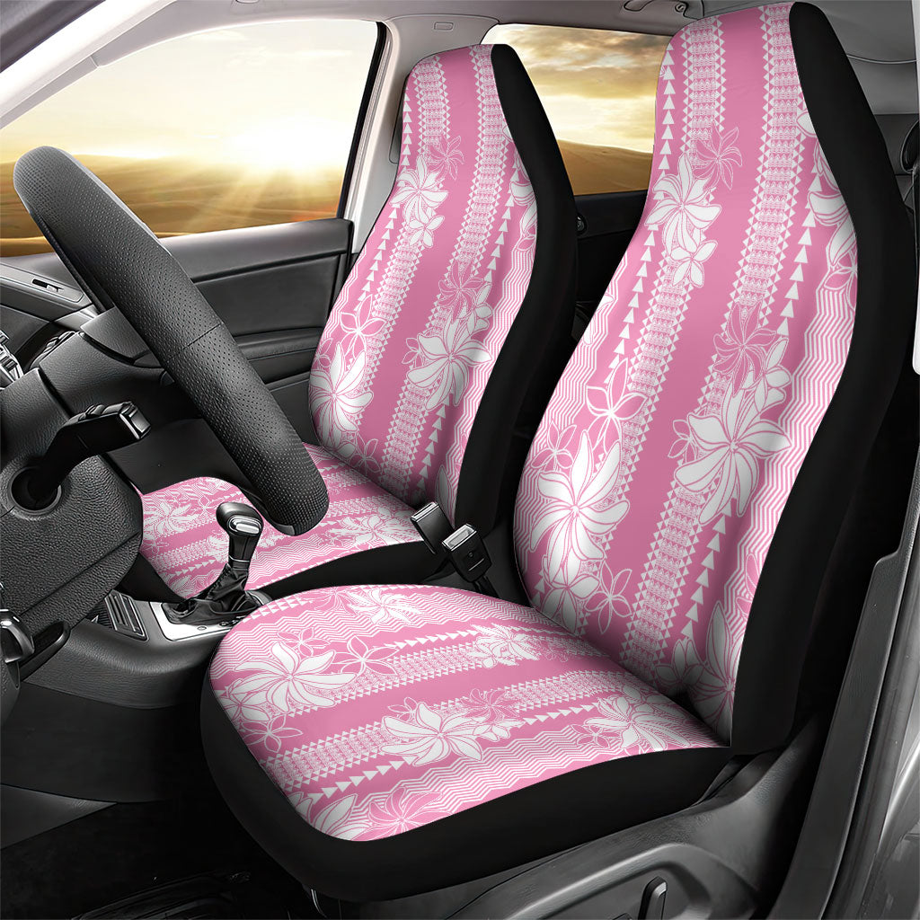 Hawaii Kakau Tribal Car Seat Cover With Pink Tiare