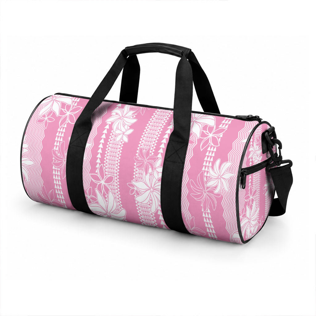 Hawaii Kakau Tribal Duffle Bag With Pink Tiare LT05 - Polynesian Pride