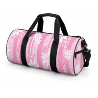 Hawaii Kakau Tribal Duffle Bag With Pink Tiare LT05 - Polynesian Pride