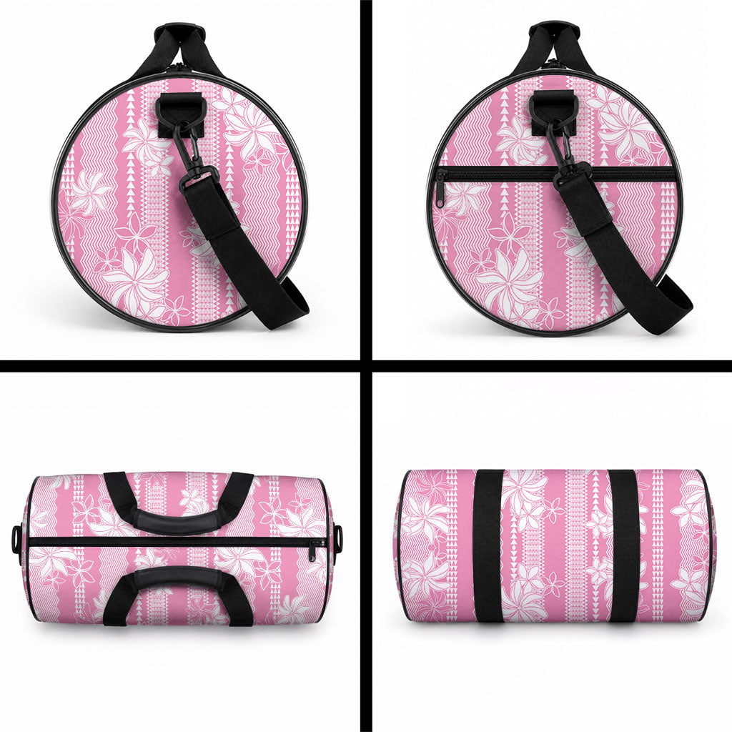 Hawaii Kakau Tribal Duffle Bag With Pink Tiare LT05 - Polynesian Pride