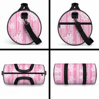 Hawaii Kakau Tribal Duffle Bag With Pink Tiare LT05 - Polynesian Pride