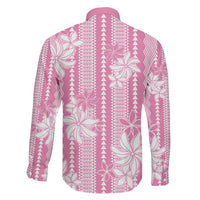 Hawaii Kakau Tribal Family Matching Off Shoulder Maxi Dress and Hawaiian Shirt With Pink Tiare LT05 - Polynesian Pride
