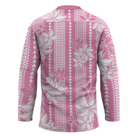 Hawaii Kakau Tribal Hockey Jersey With Pink Tiare