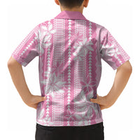 Hawaii Kakau Tribal Kid Hawaiian Shirt With Pink Tiare LT05 - Polynesian Pride