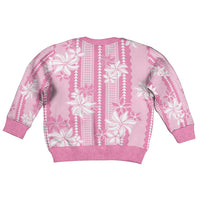 Hawaii Kakau Tribal Kid Ugly Christmas Sweater With Pink Tiare LT05 - Polynesian Pride