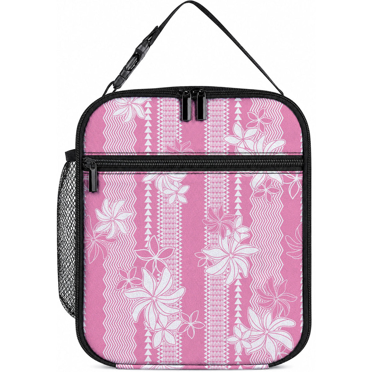Hawaii Kakau Tribal Lunch Bag With Pink Tiare