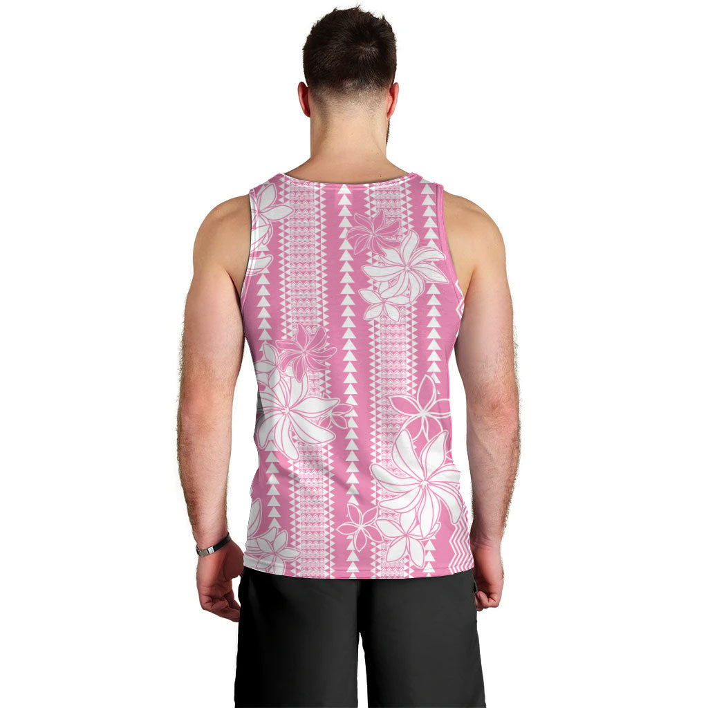 Hawaii Kakau Tribal Men Tank Top With Pink Tiare