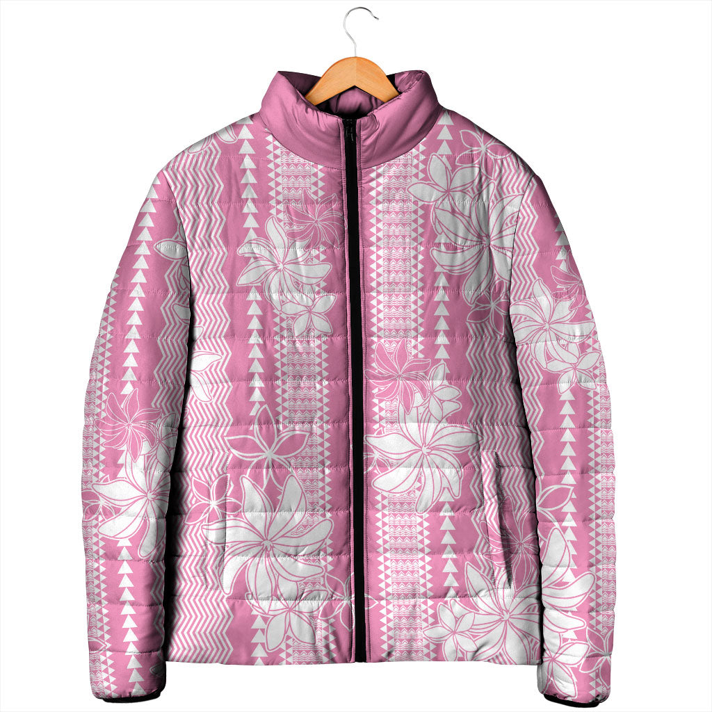 Hawaii Kakau Tribal Padded Jacket With Pink Tiare