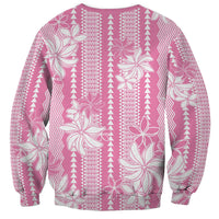 Hawaii Kakau Tribal Sweatshirt With Pink Tiare