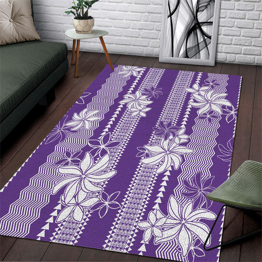 Hawaii Kakau Tribal Area Rug With Purple Tiare LT05 Purple - Polynesian Pride