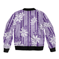 Hawaii Kakau Tribal Bomber Jacket With Purple Tiare