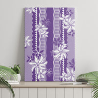 Hawaii Kakau Tribal Canvas Wall Art With Purple Tiare