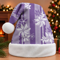Hawaii Kakau Tribal Christmas Santa Hat With Purple Tiare LT05 Without Fur Purple - Polynesian Pride