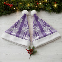 Hawaii Kakau Tribal Christmas Santa Hat With Purple Tiare LT05 - Polynesian Pride