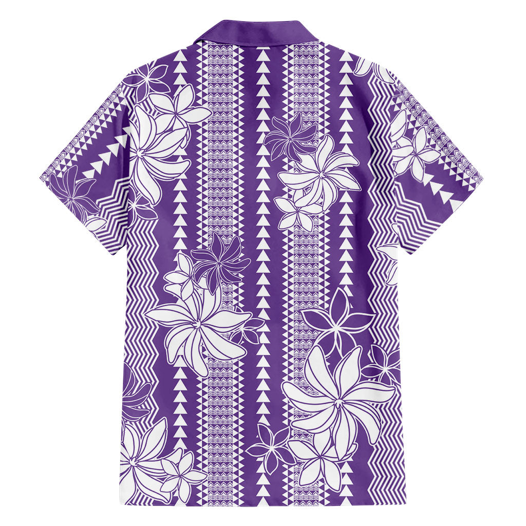 Hawaii Kakau Tribal Family Matching Mermaid Dress and Hawaiian Shirt With Purple Tiare LT05 - Polynesian Pride