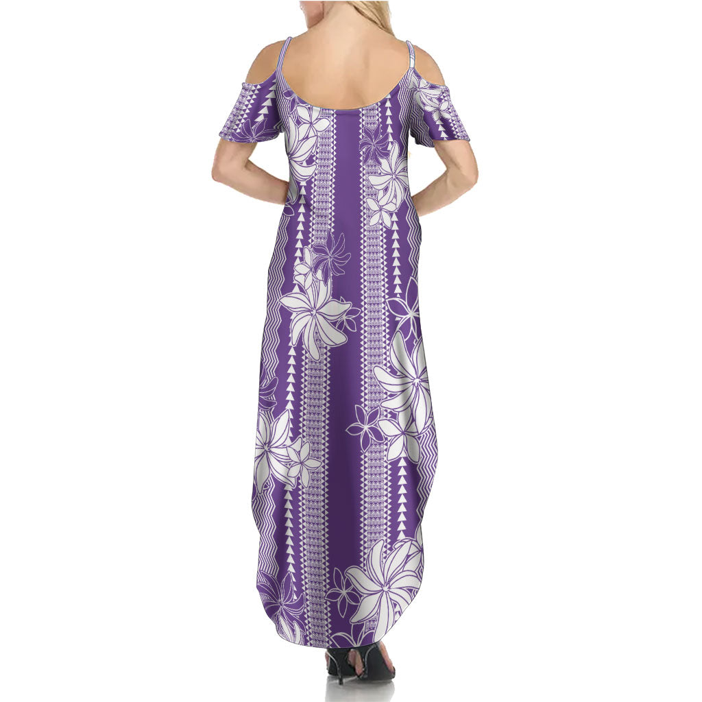 Hawaii Kakau Tribal Family Matching Summer Maxi Dress and Hawaiian Shirt With Purple Tiare LT05 - Polynesian Pride