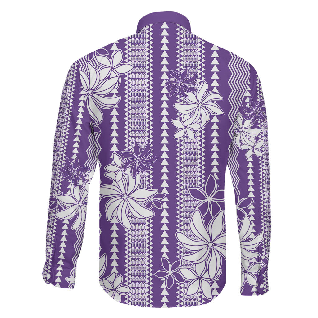 Hawaii Kakau Tribal Family Matching Tank Maxi Dress and Hawaiian Shirt With Purple Tiare LT05 - Polynesian Pride