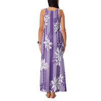 Hawaii Kakau Tribal Family Matching Tank Maxi Dress and Hawaiian Shirt With Purple Tiare LT05 - Polynesian Pride