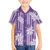 Hawaii Kakau Tribal Hawaiian Shirt With Purple Tiare