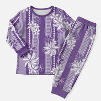 Hawaii Kakau Tribal Christmas Pajama Set With Purple Tiare LT05 Men Purple - Polynesian Pride