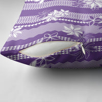 Hawaii Kakau Tribal Pillow Cover With Purple Tiare