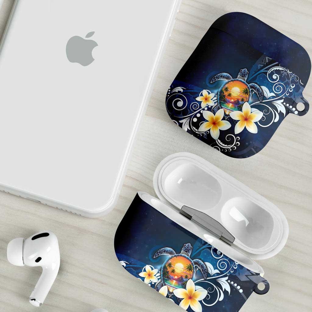 Hawaii Honu AirPods Case Polynesian Curves Plumeria - Polynesian Pride