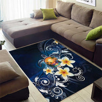 Hawaii Honu Area Rug Polynesian Curves Plumeria - Polynesian Pride