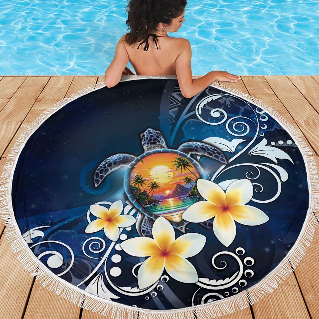Hawaii Honu Beach Blanket Polynesian Curves Plumeria - Polynesian Pride
