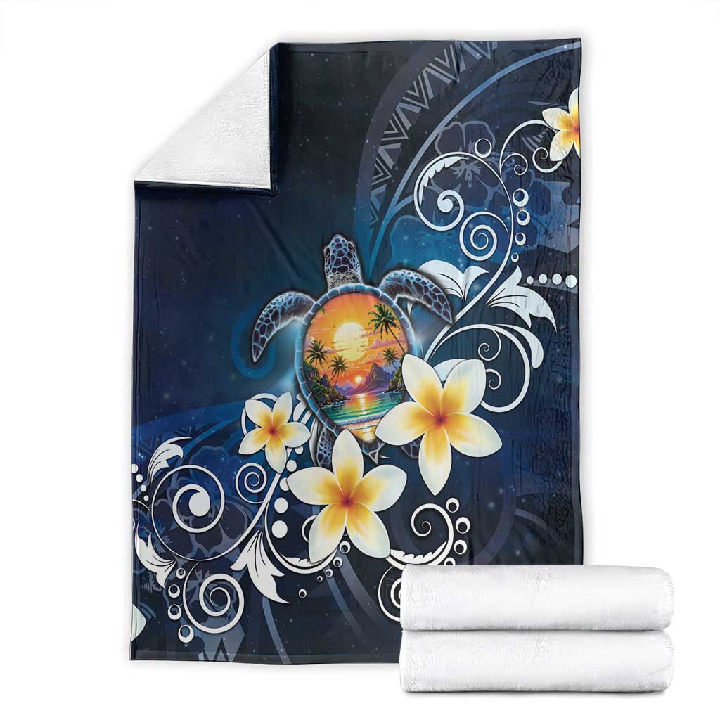Hawaii Honu Blanket Polynesian Curves Plumeria - Polynesian Pride