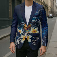 Hawaii Honu Blazer Polynesian Curves Plumeria - Polynesian Pride