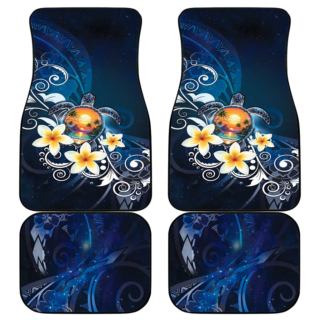 Hawaii Honu Car Mats Polynesian Curves Plumeria - Polynesian Pride