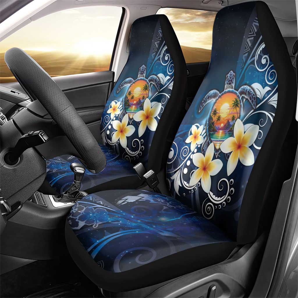Hawaii Honu Car Seat Cover Polynesian Curves Plumeria - Polynesian Pride