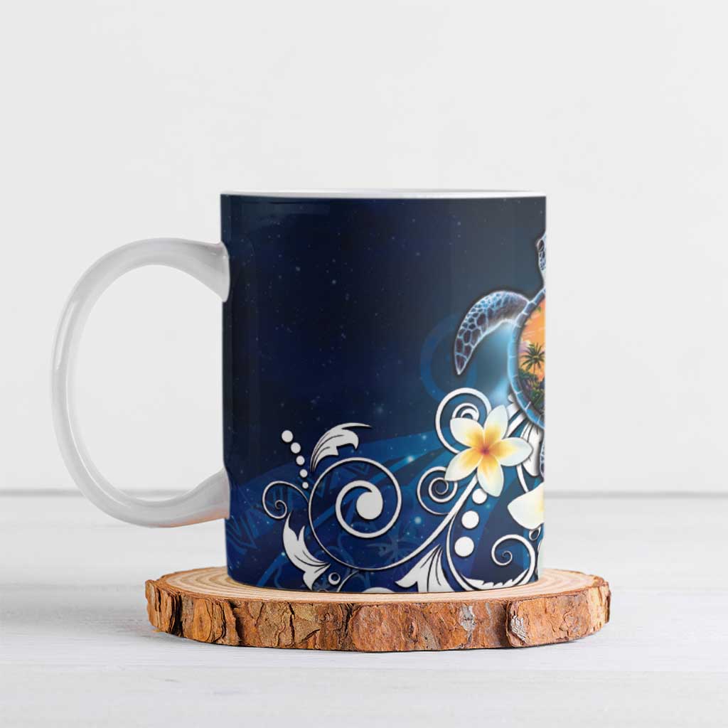 Hawaii Honu Ceramic Mug Polynesian Curves Plumeria - Polynesian Pride
