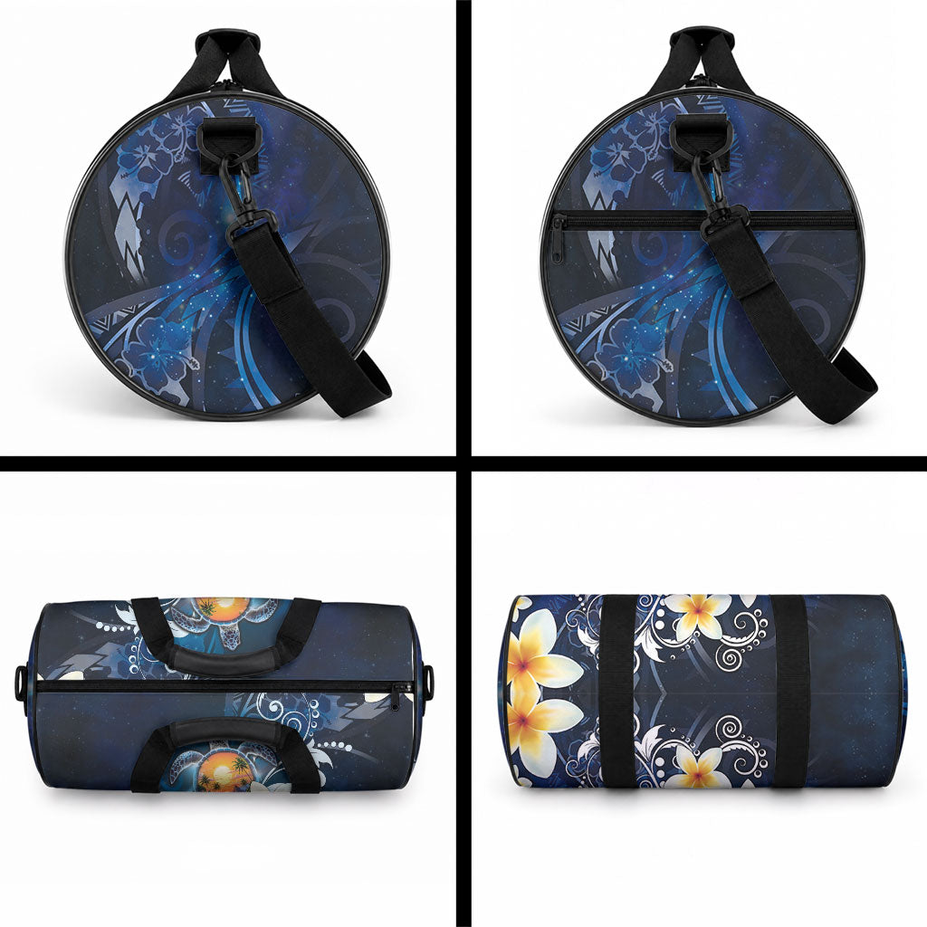 Hawaii Honu Duffle Bag Polynesian Curves Plumeria