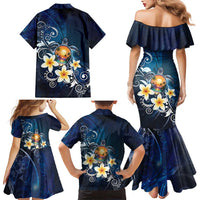 Hawaii Honu Family Matching Mermaid Dress and Hawaiian Shirt Polynesian Curves Plumeria - Polynesian Pride