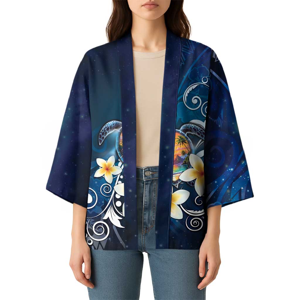 Hawaii Honu Kimono Polynesian Curves Plumeria - Polynesian Pride