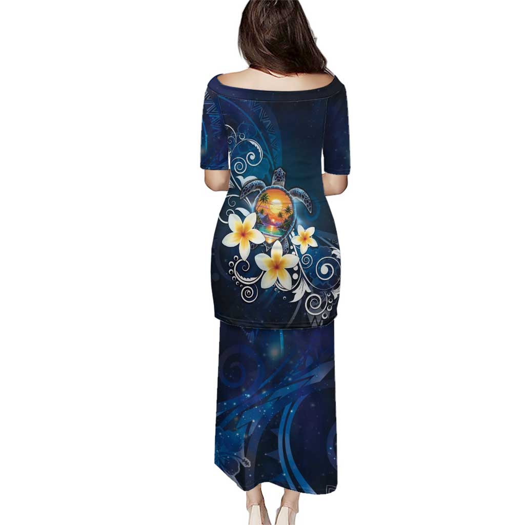 Hawaii Honu Puletasi Polynesian Curves Plumeria - Polynesian Pride