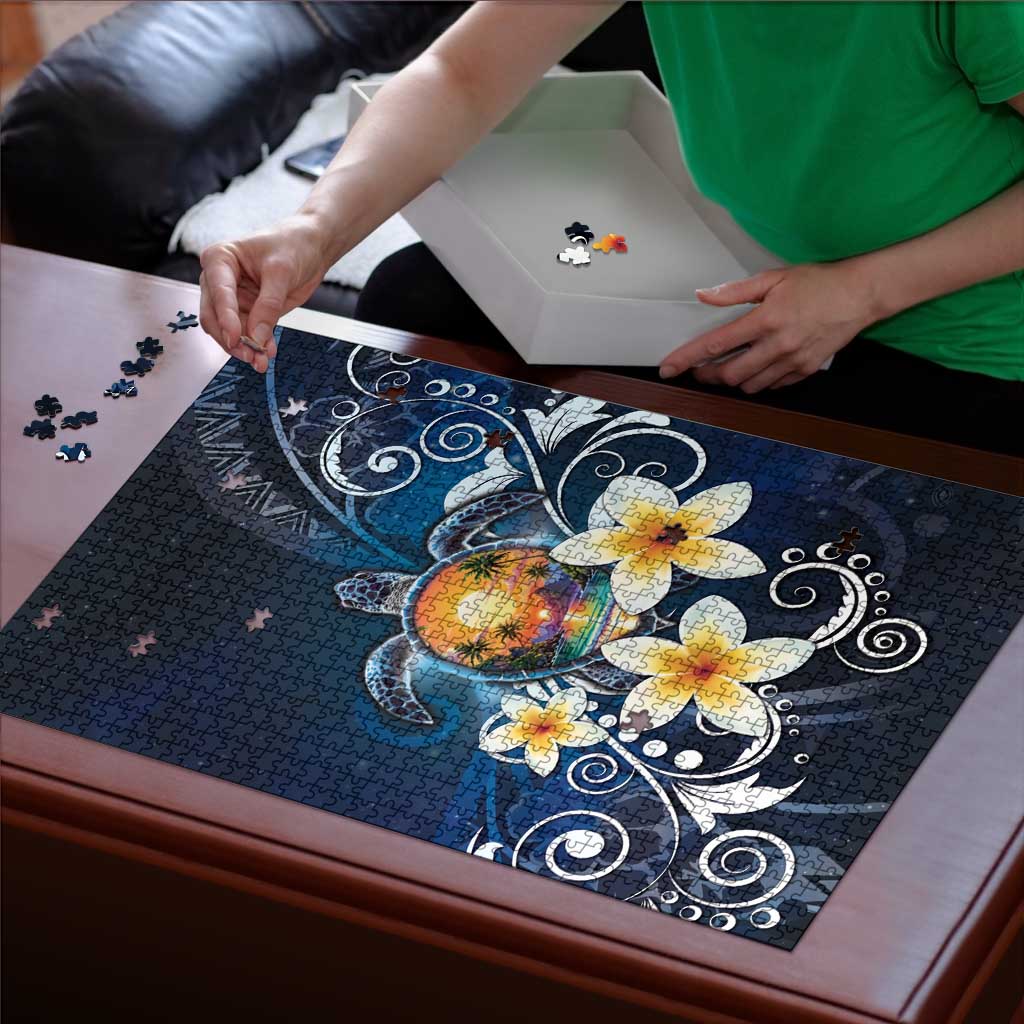 Hawaii Honu Puzzle Polynesian Curves Plumeria - Polynesian Pride